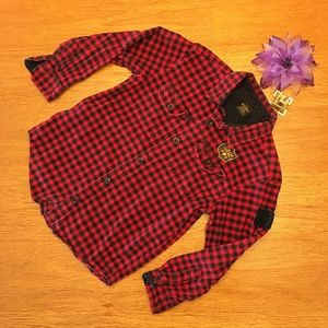 Old Navy Boys red & black button-down shirt Sz M